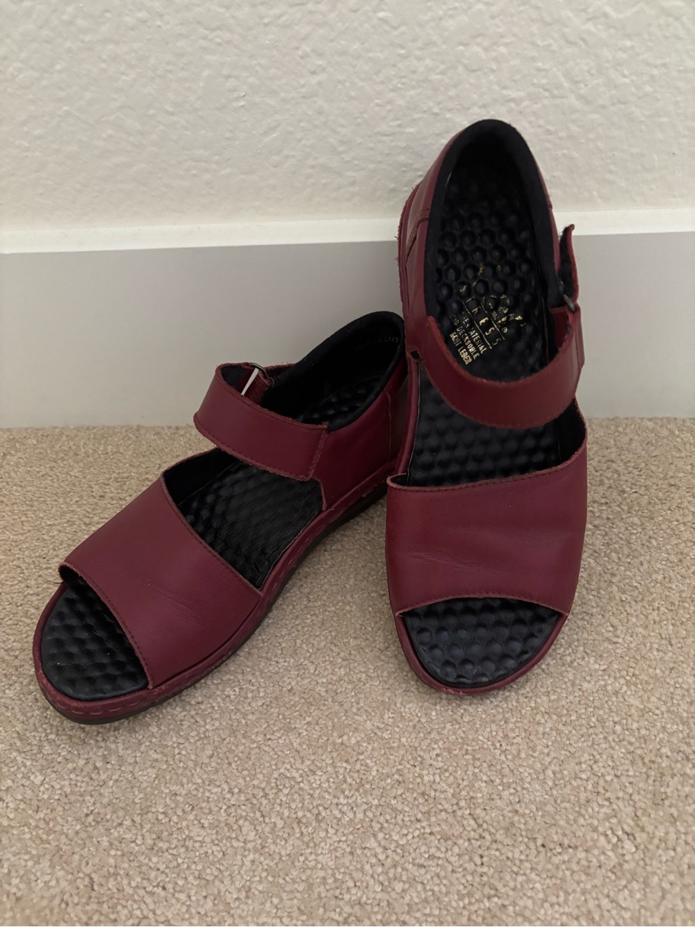 Rieker Women’s Comfort Mary Jane Sandals - Burgundy